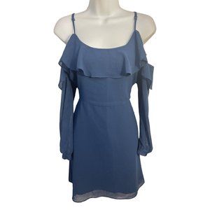 Cupcakes And Cashmere Navy Blue Ruffle Fit and Flare Dress Size 4